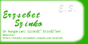 erzsebet szinko business card